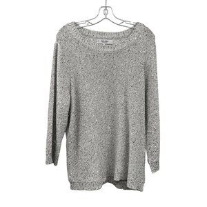 Jones Studio Womens Knit Pullover Sweater Gray Glitter Size 2X